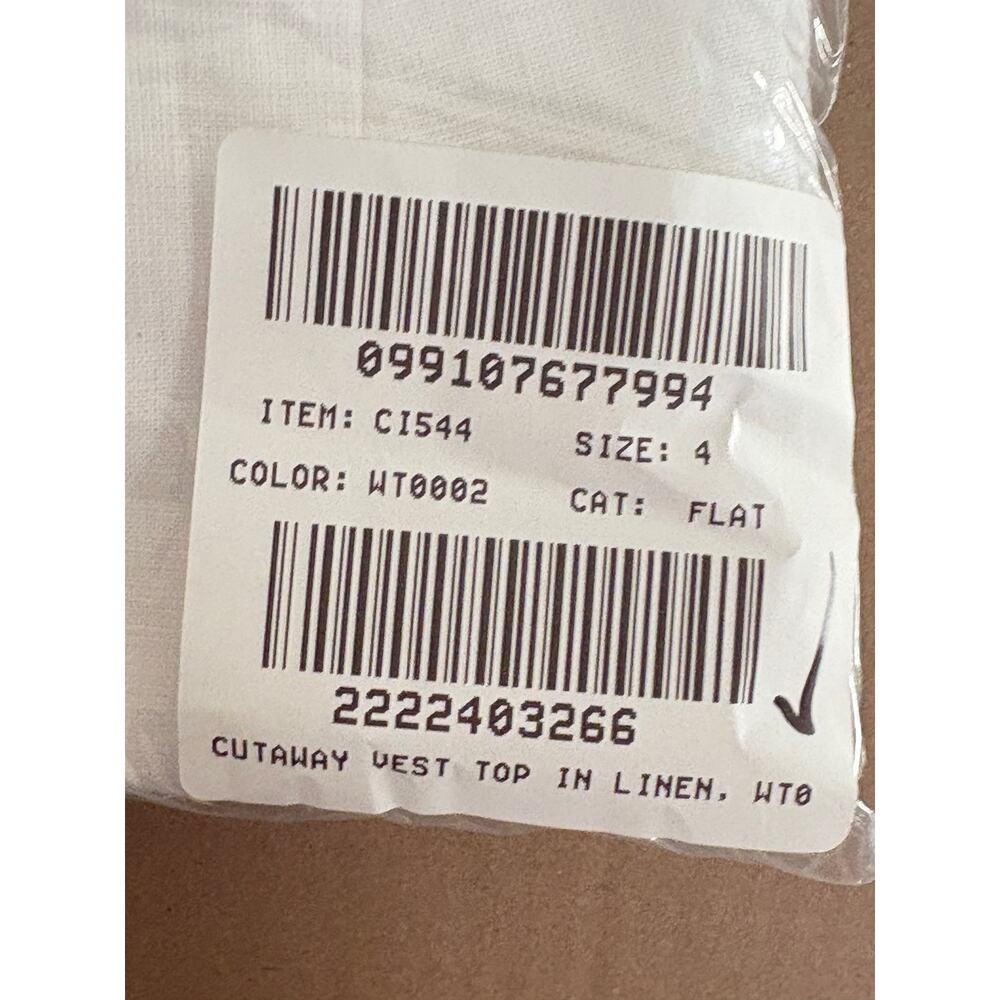 J Crew Cutaway Vest Top 4 White NWT CI544 J.Crew Resort Travel Tank - Picture 5 of 5